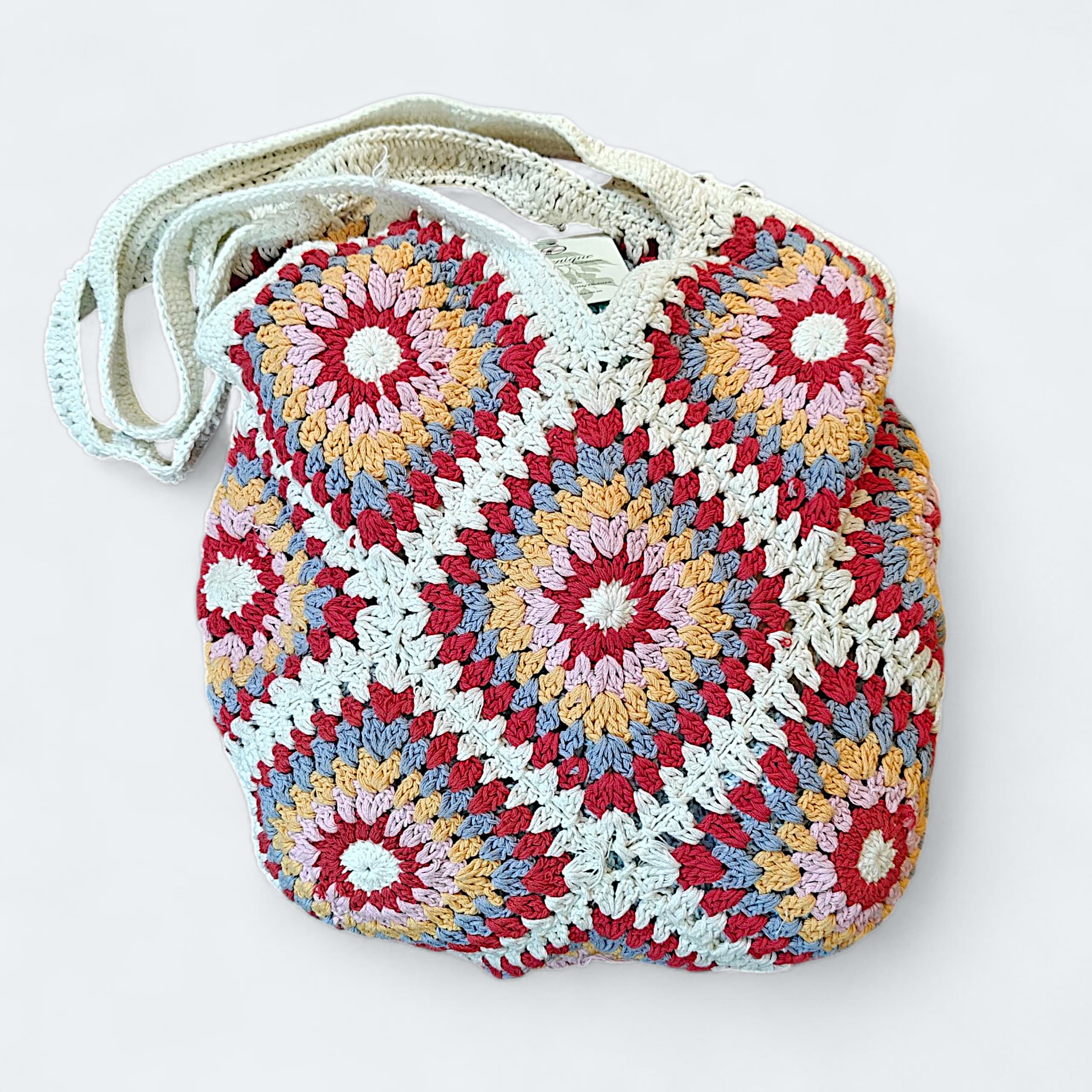 Cotton Crochet Bag –  Multi-Color - Eco-Friendly & Stylish