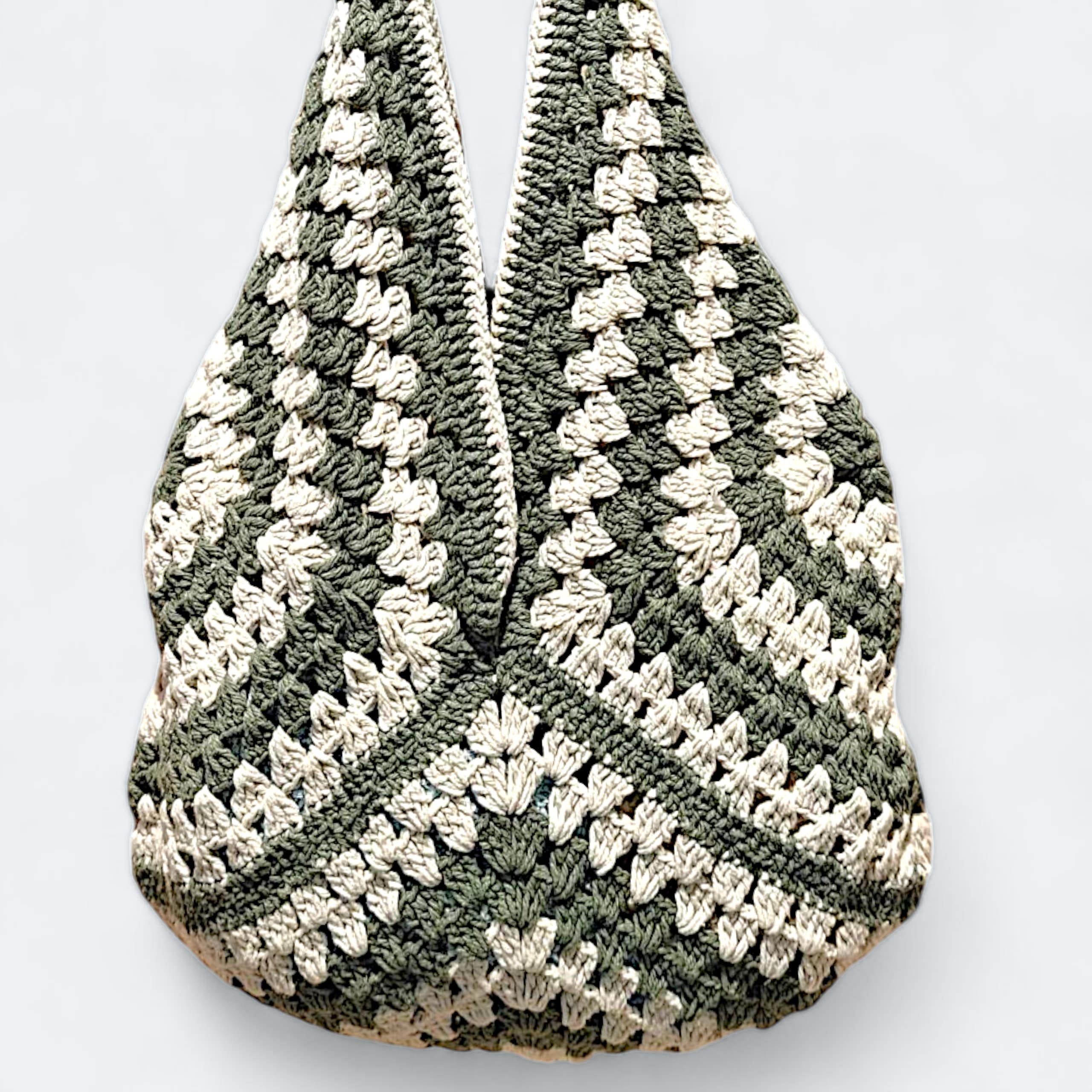 Cotton Crochet Bag – White & Black Color - Eco-Friendly & Stylish