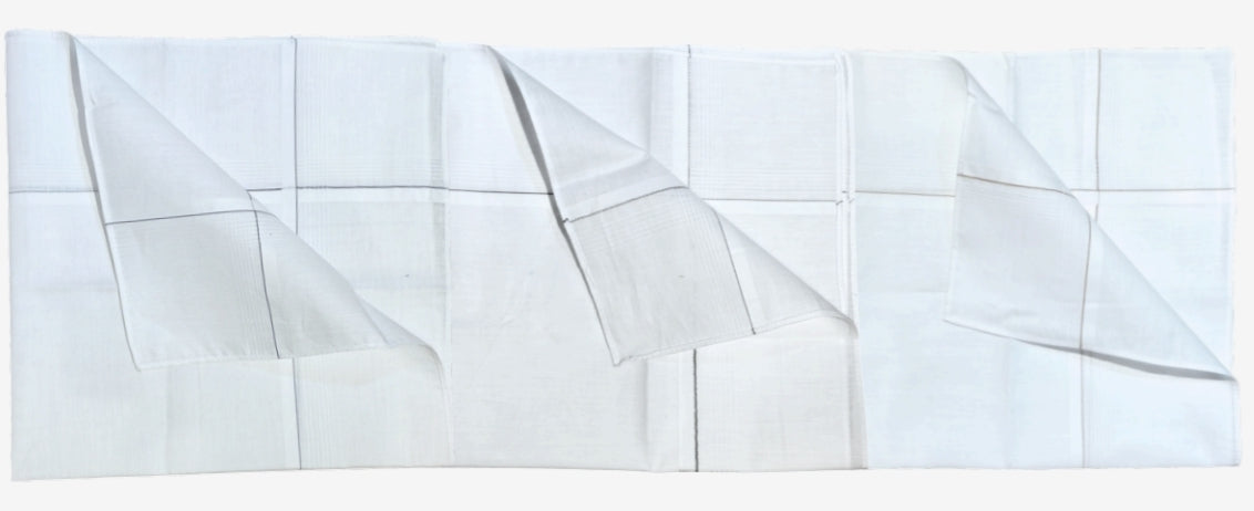 100% Cotton Satin-Fold Handkerchief | Soft Washed & Mercerised