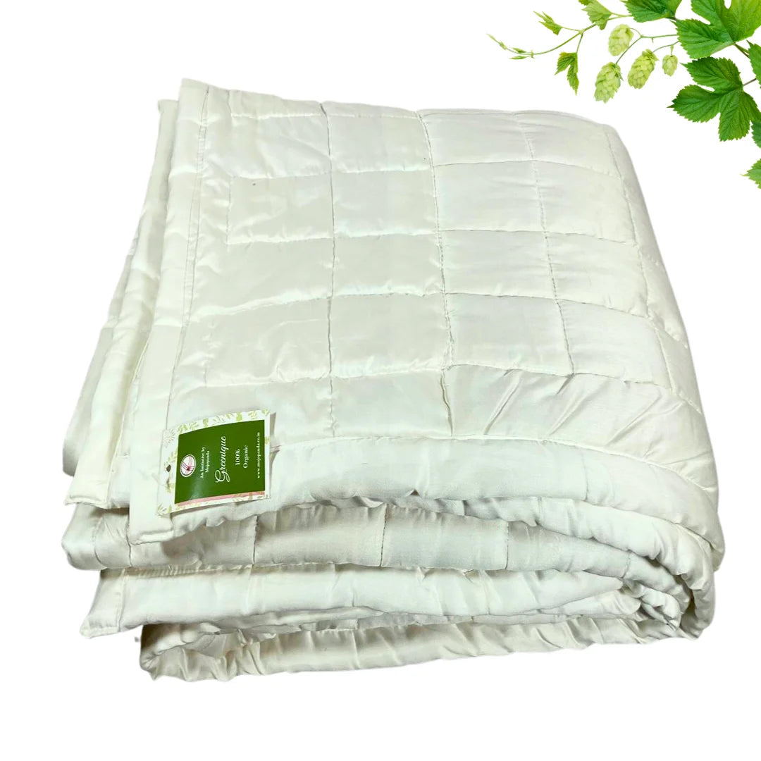 Quilt  with Check  Design I Bamboo  Fabric I Wool Infill