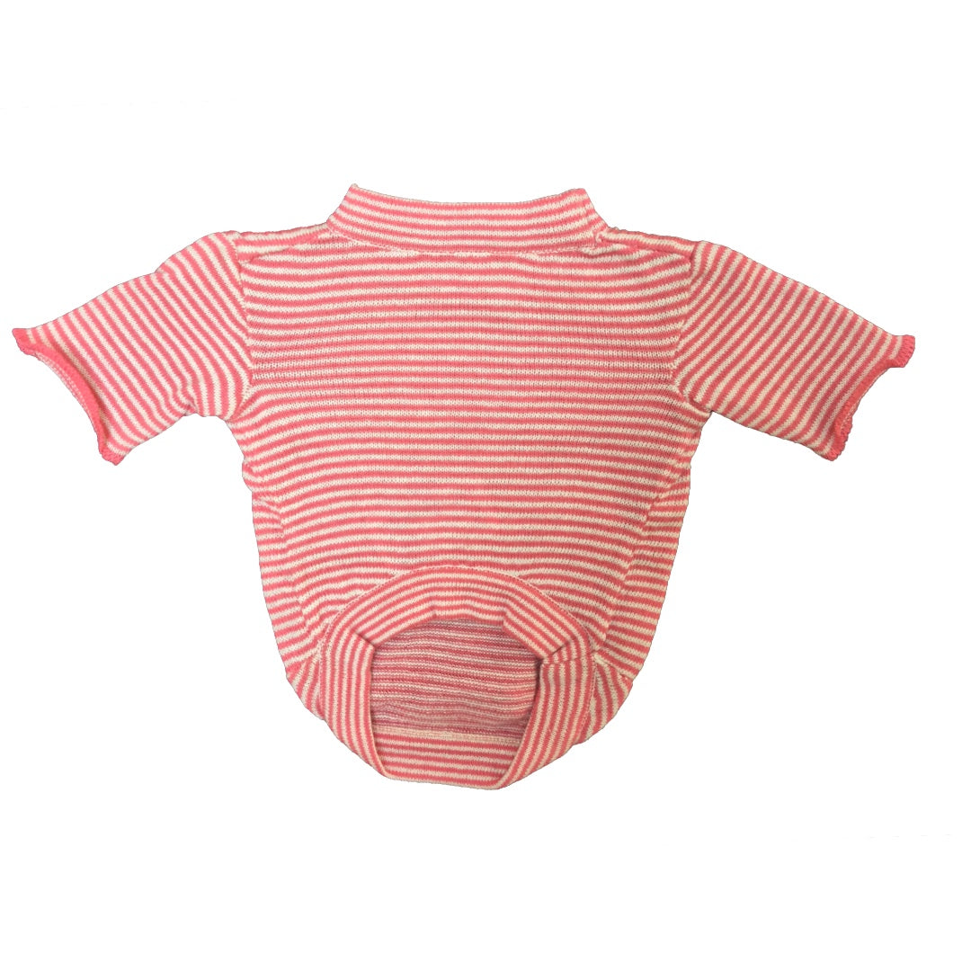 XS Organic Cotton Dog T-Shirt - Red & White | Soft, Breathable & Eco-Friendly Summer Wear for Your Furry Friend