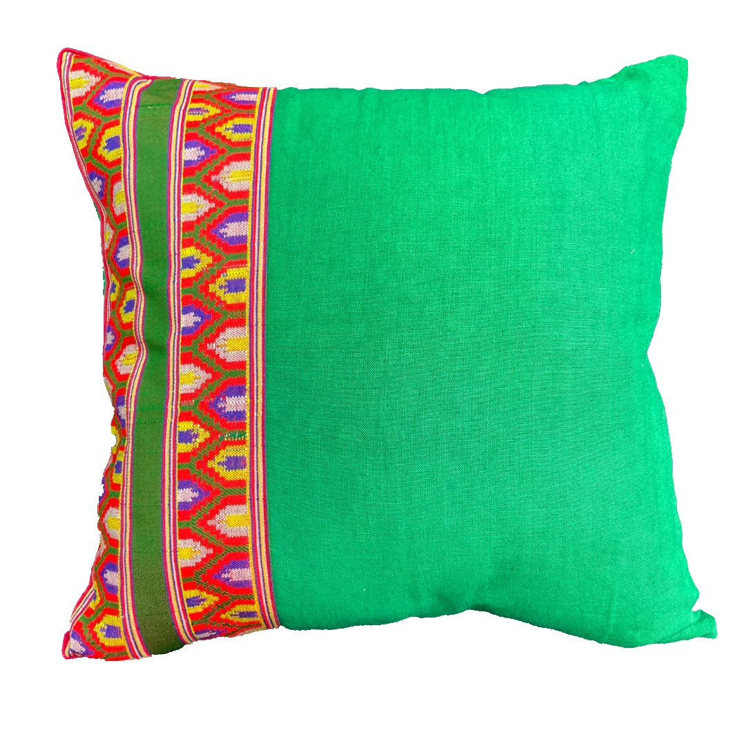 Cushion Cover | 100% Hemp Himachal fabric with side border