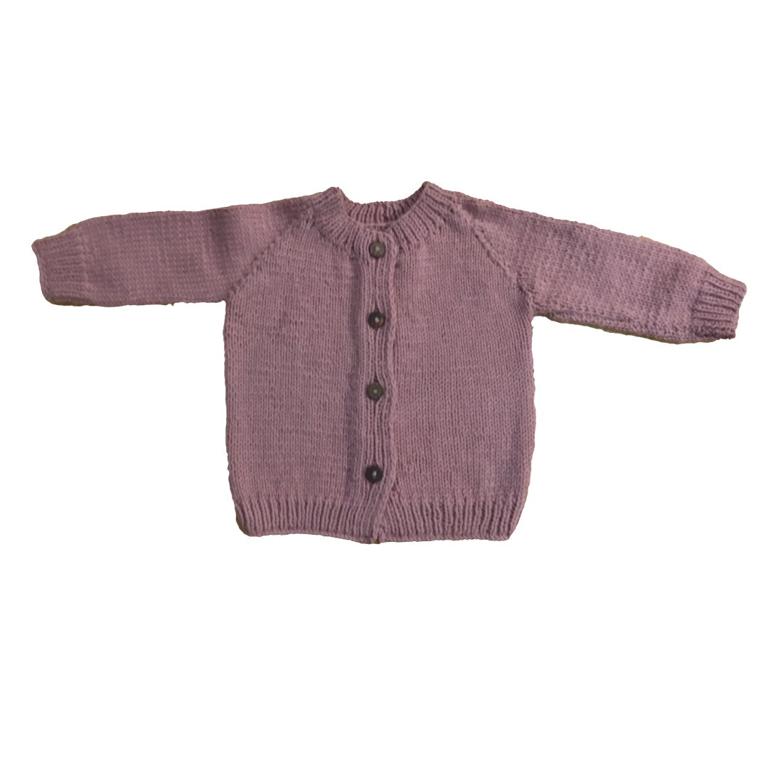 Cardigan with Bear muffler | Hand Knit 100% Wool | Size-2 years