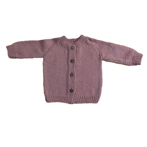 Cardigan with Bear muffler | Hand Knit 100% Wool | Size-2 years