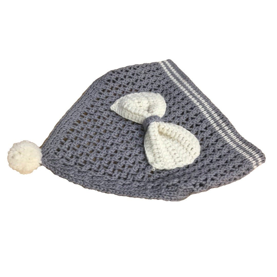 CozyKnit Pet Bandana with Attached Bow