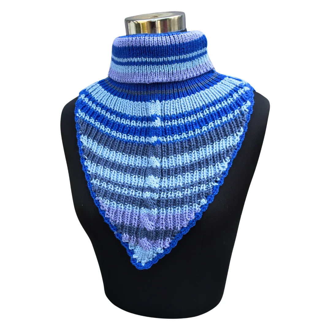 Neck Warmers & Mufflers |Blue  Multi color|100% premium Wool|For Women