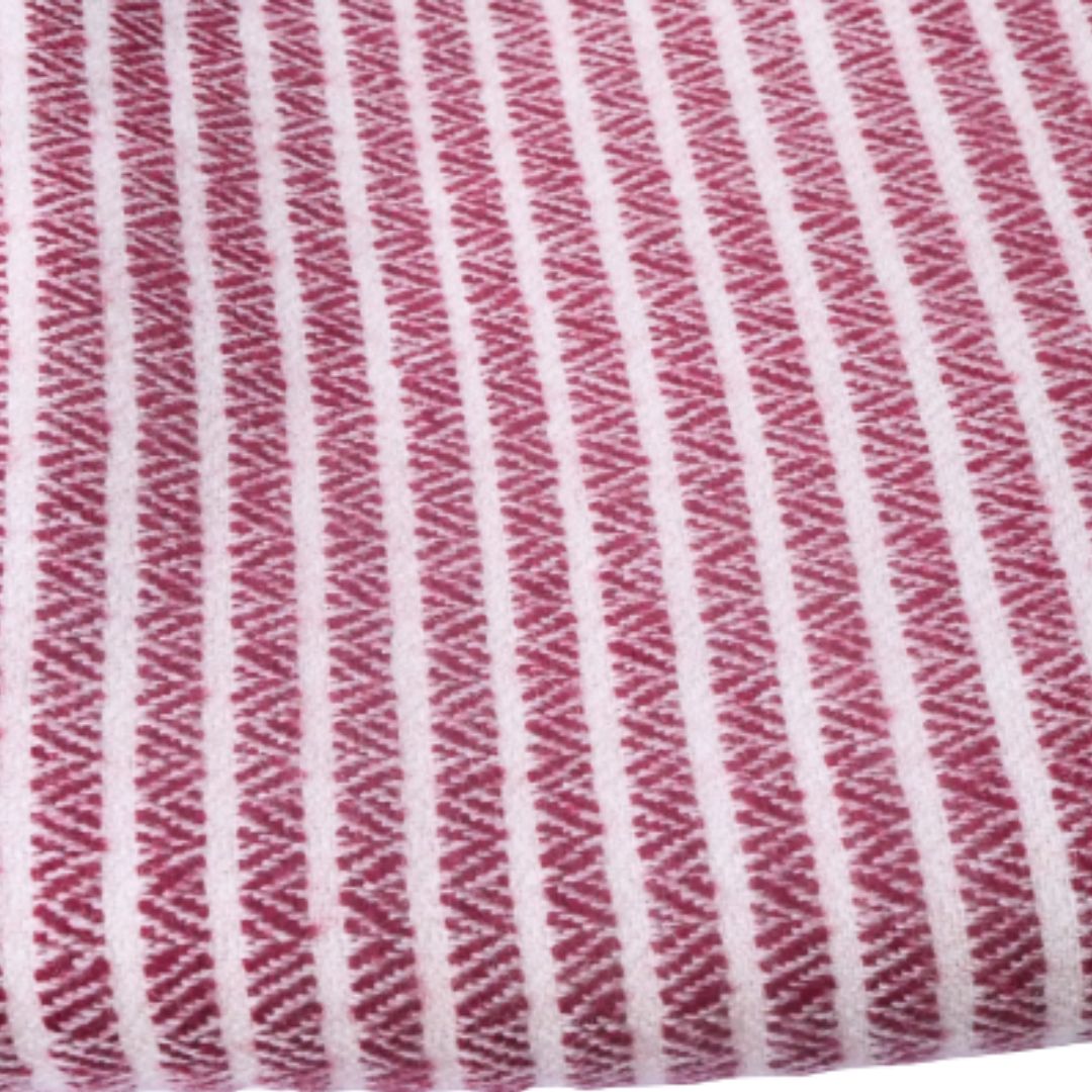 Cotton  Bed Throw  | White & Maroon