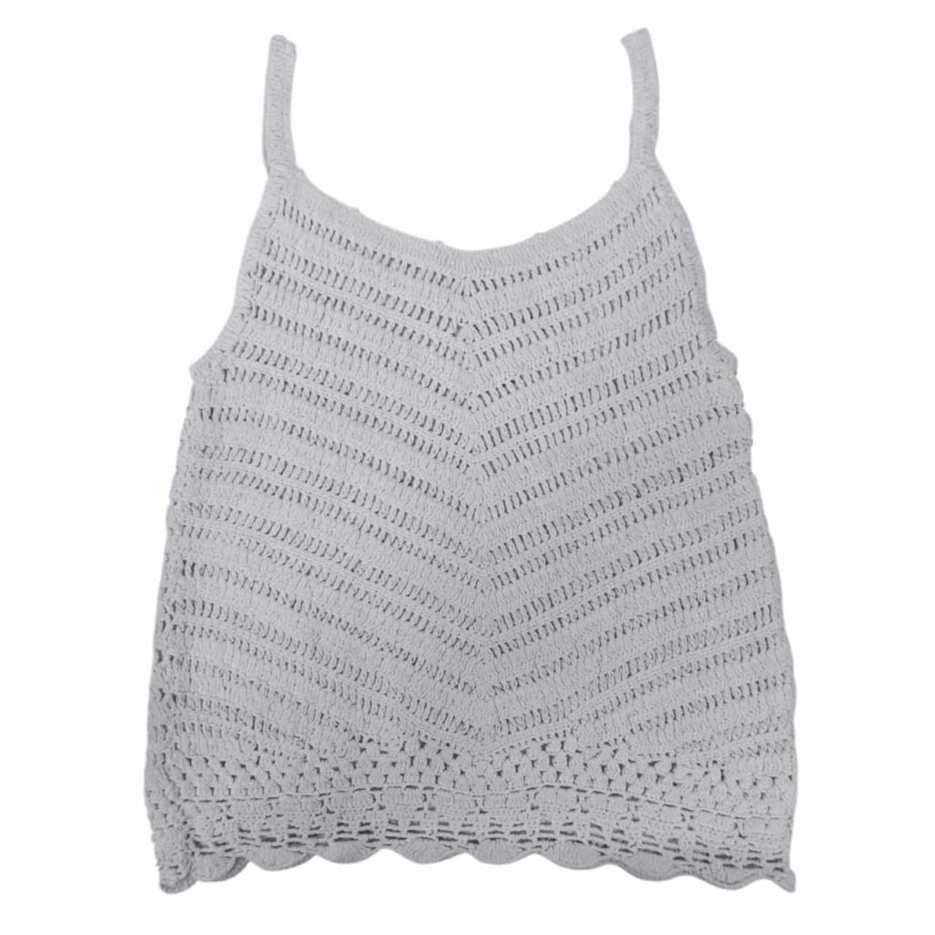 Handcrafted 100% Cotton Crochet top – Natural | Free Size