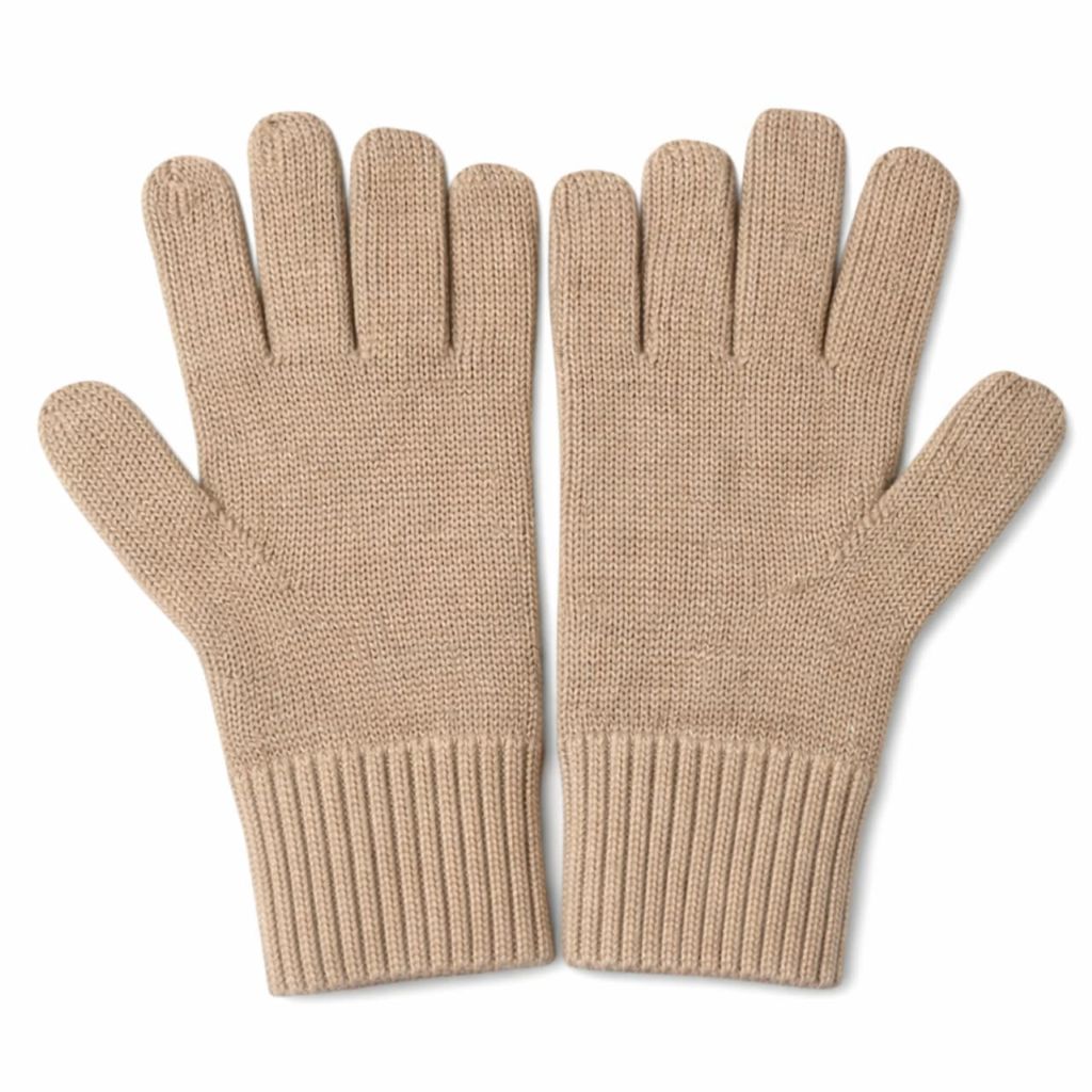 100% Wool Knit Gloves – Brown | Warm Winter Hand Gloves