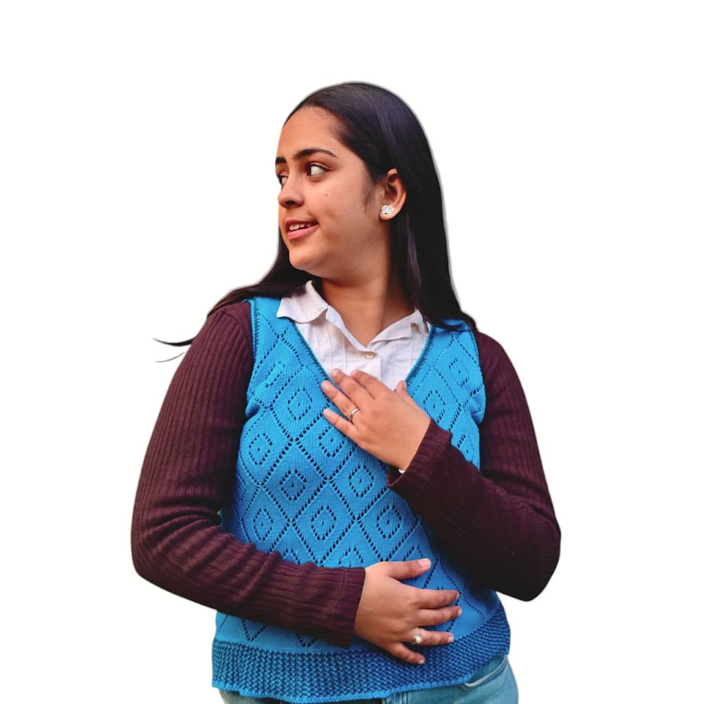 Blue Recycled Cotton Knit Top | Sustainable Summer Wear