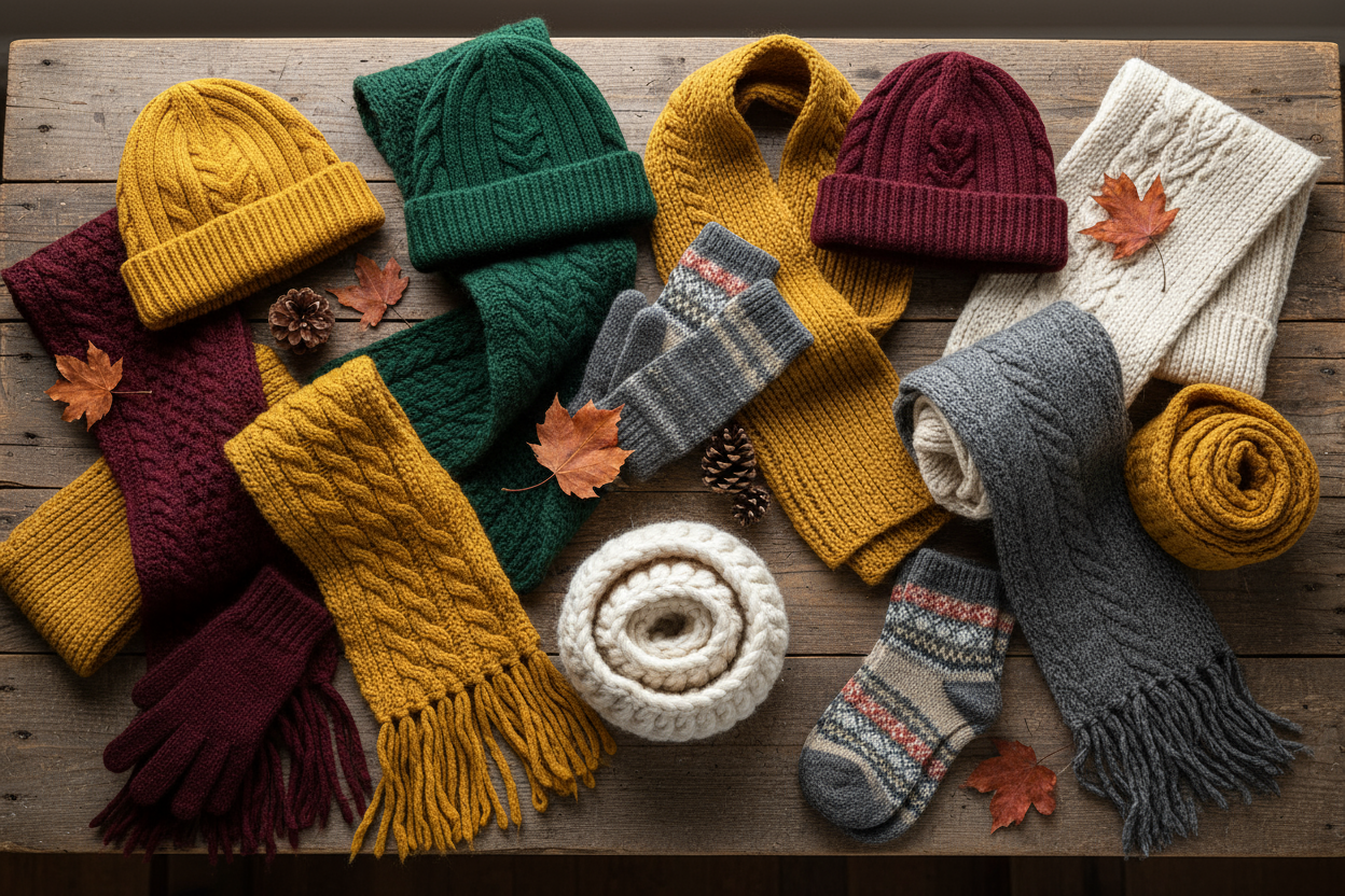 i want wool stuft like cap muflars etc