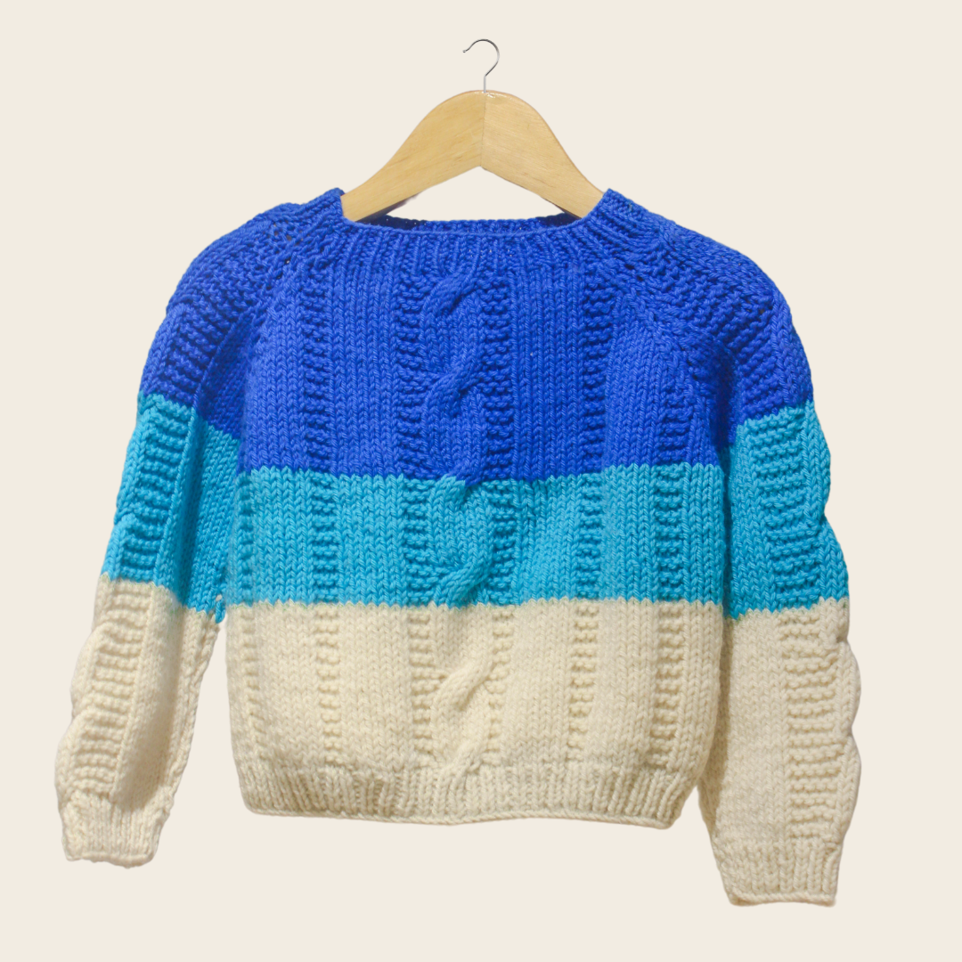 Mizu Baby Pullover | Size 3 Years | Handknitted 100% Wool, Allergy-Free, Timeless Design