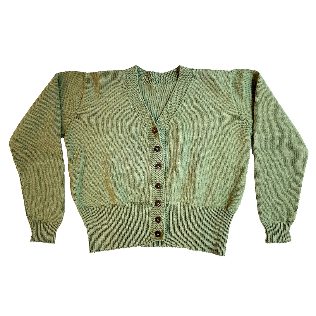 Organic Wool   | Cardigan-  Peppermint Green    |