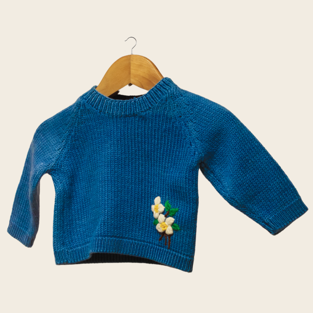 Tomo Baby Pullover | Size-6 Month | Handknitted Eco-Friendly Wool | Allergy-Free