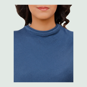 Tea Grey Knitted Poncho - Collar