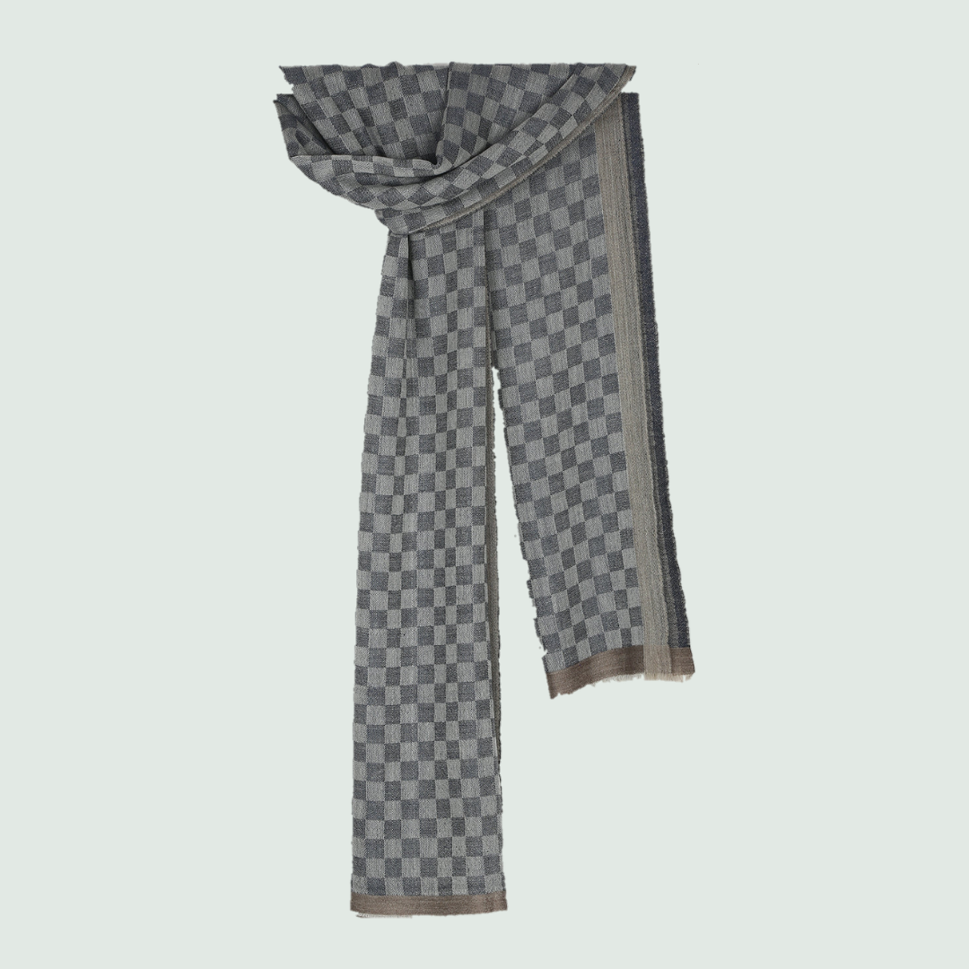 Multicolored Check Stole - Front View