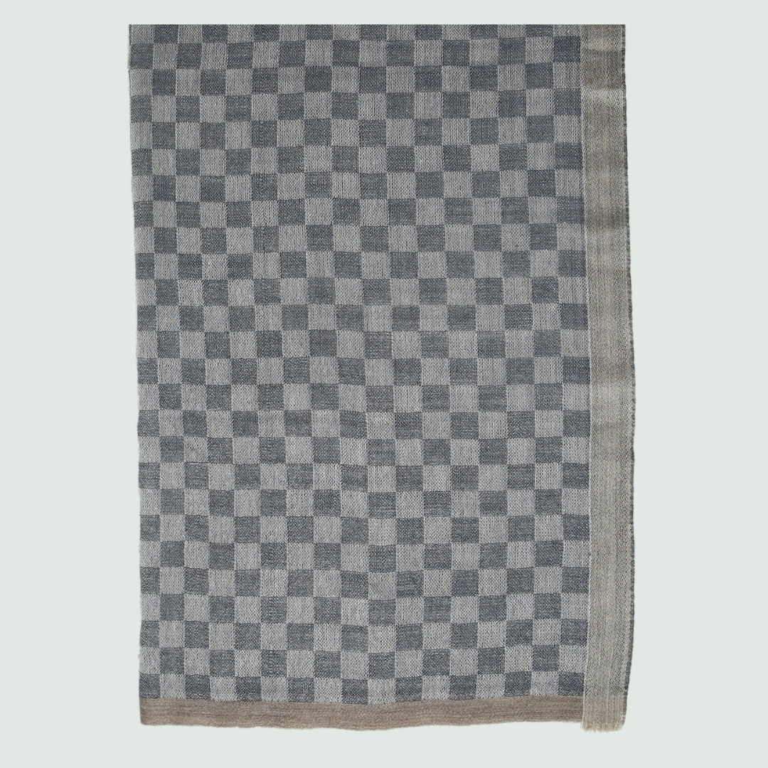 Multicolored Check Stole - Front View