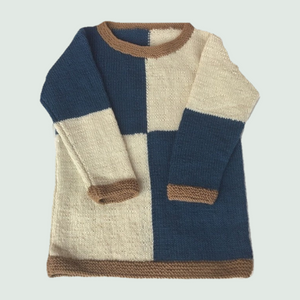 White-Blue Woollen Pullover | Unisex - Front View