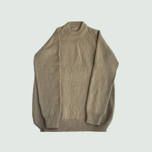Pullover Round Neck -Beige | For Men | 100% Organic Wool - Mojopanda Organic  Store