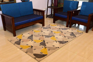 Little Birdies Hand Knotted Carpet - Side View