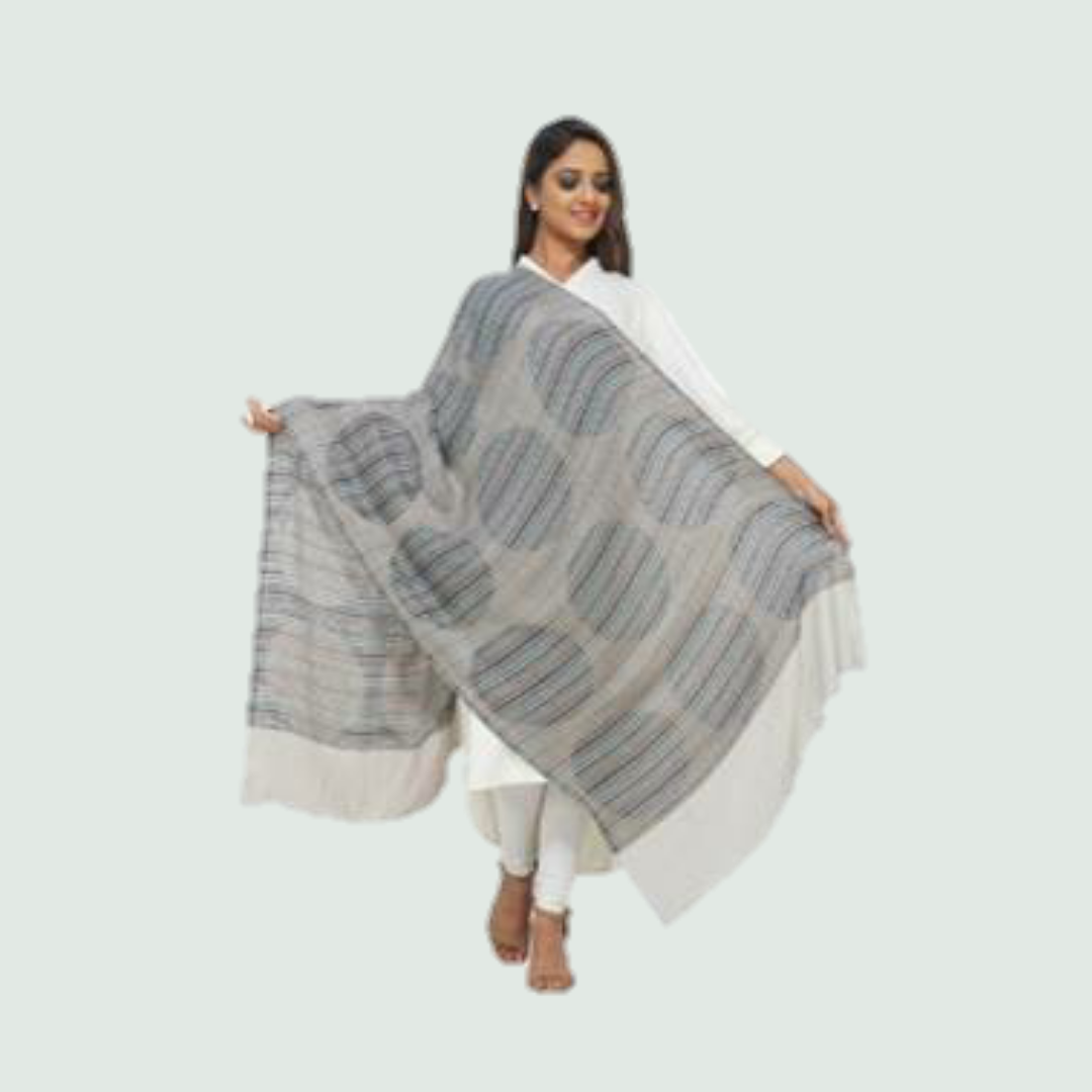 Retro Circles Stole/Shawl - Front View