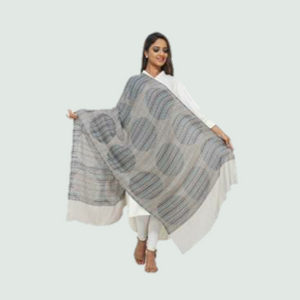 Retro Circles Stole/Shawl - Front View