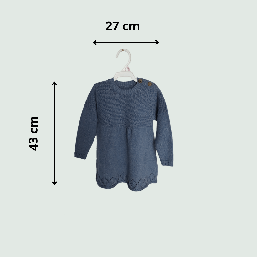 Blue Baby Frock - Size chart 