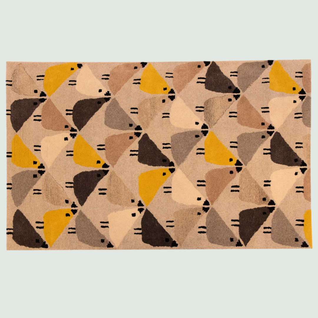 Little Birdies Hand Knotted Carpet - Front View