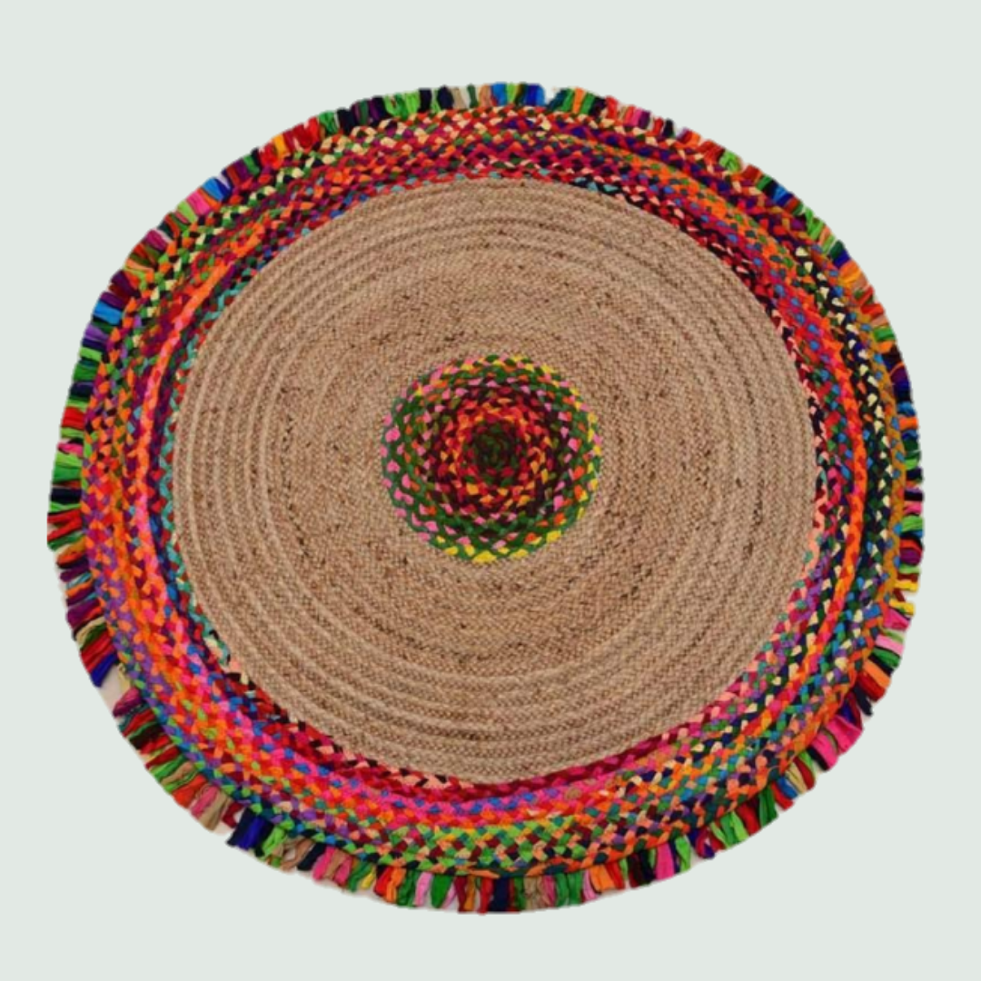 Multi-coloured Dhurrie - Front View