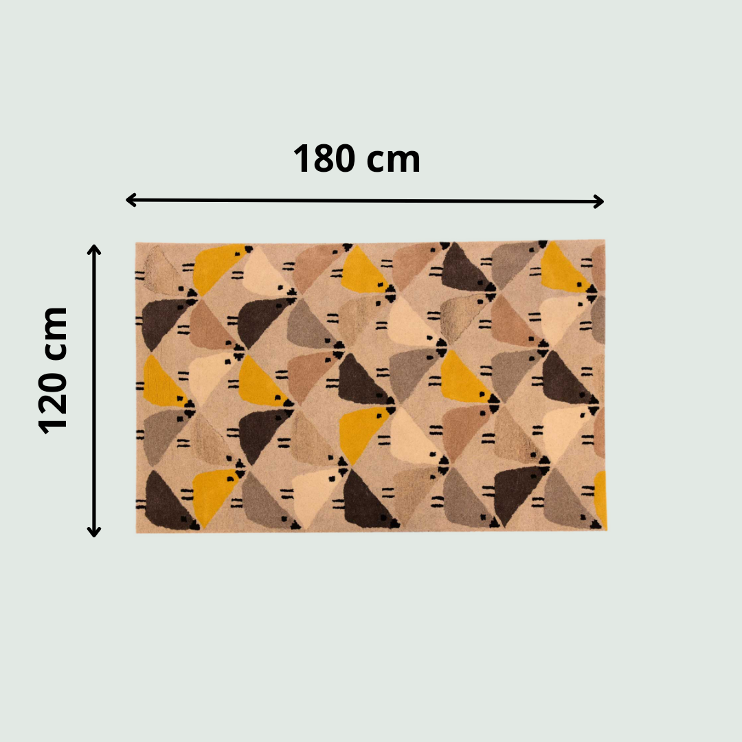 Little Birdies Hand Knotted Carpet - Front View