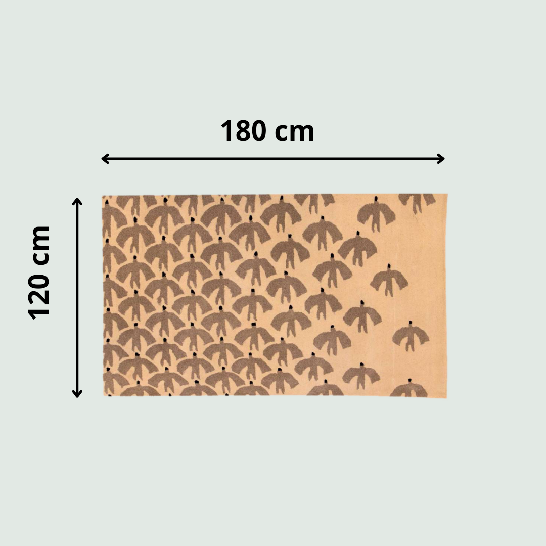 Flying Birds Hand-Tufted Carpet - Front View