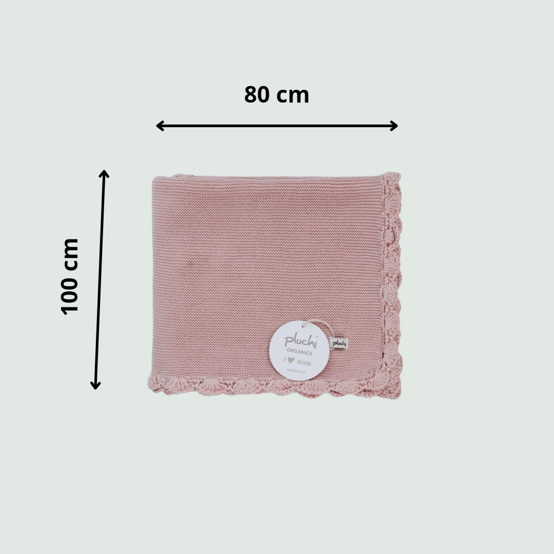Baby Pink Knitted AC Blanket/Quilt for Baby | 100% Organic Cotton
