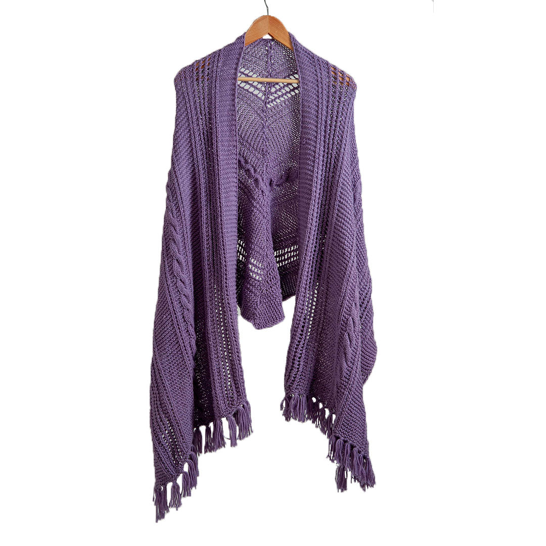 Lavender Women Shrug |  100% Organic Wool