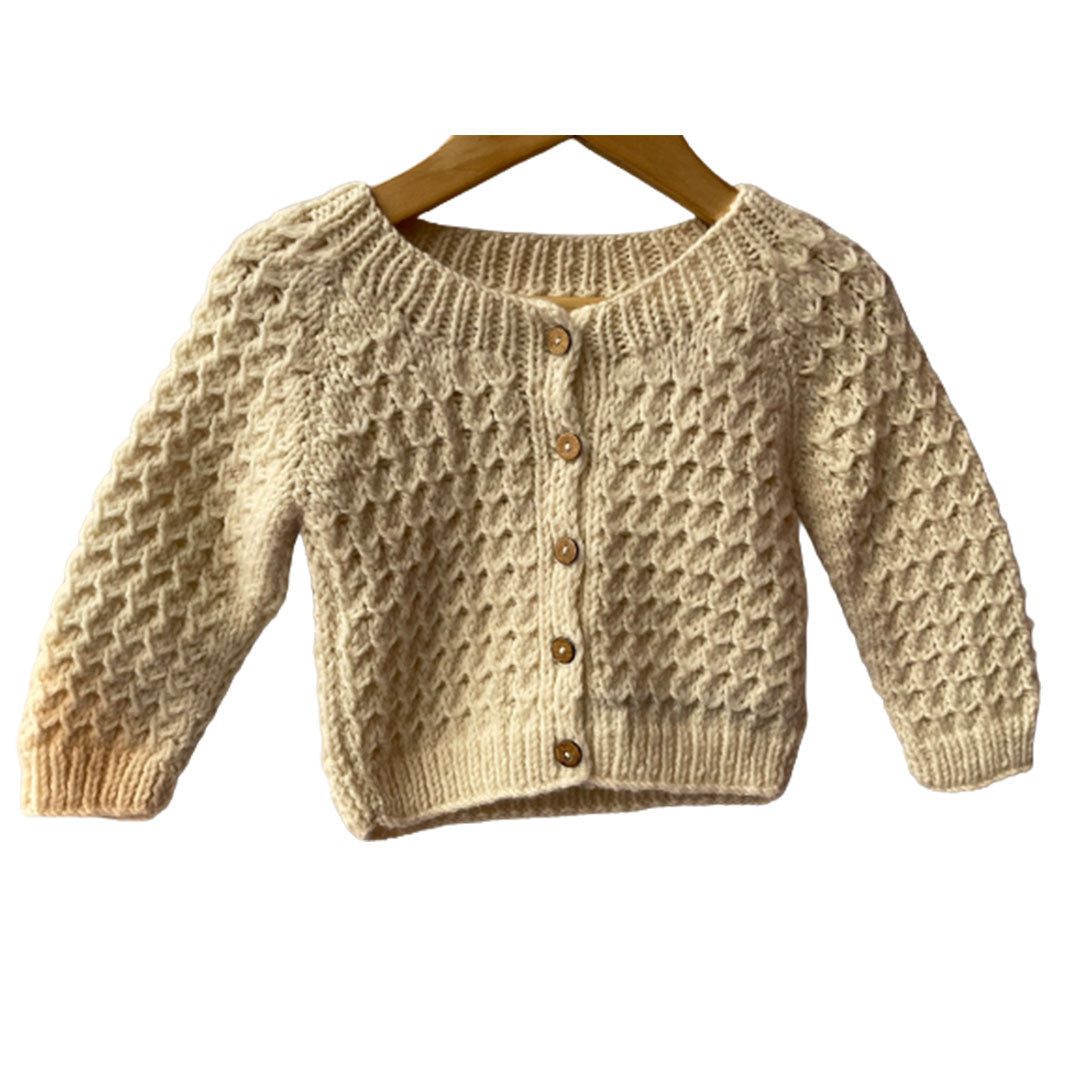 Ivory Cardigan for Boys | 100% Organic Wool