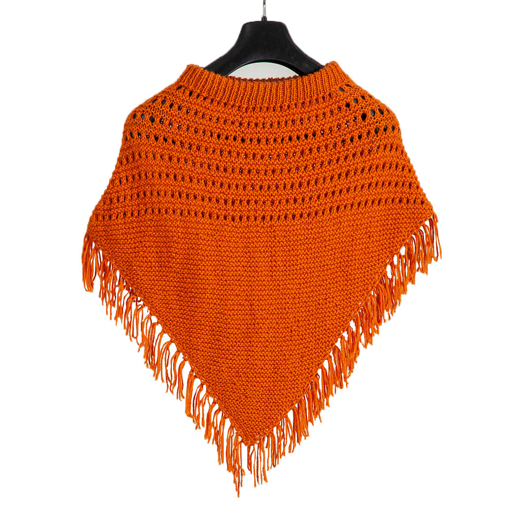 Poncho &  Shrugs |Tomato Cream| For Women's | 100% Premium Wool