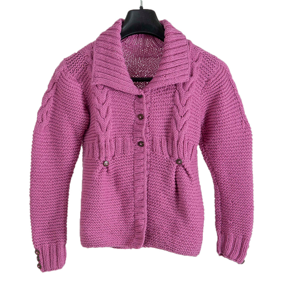Organic Wool  |   Cardigan   | Mauve Pink