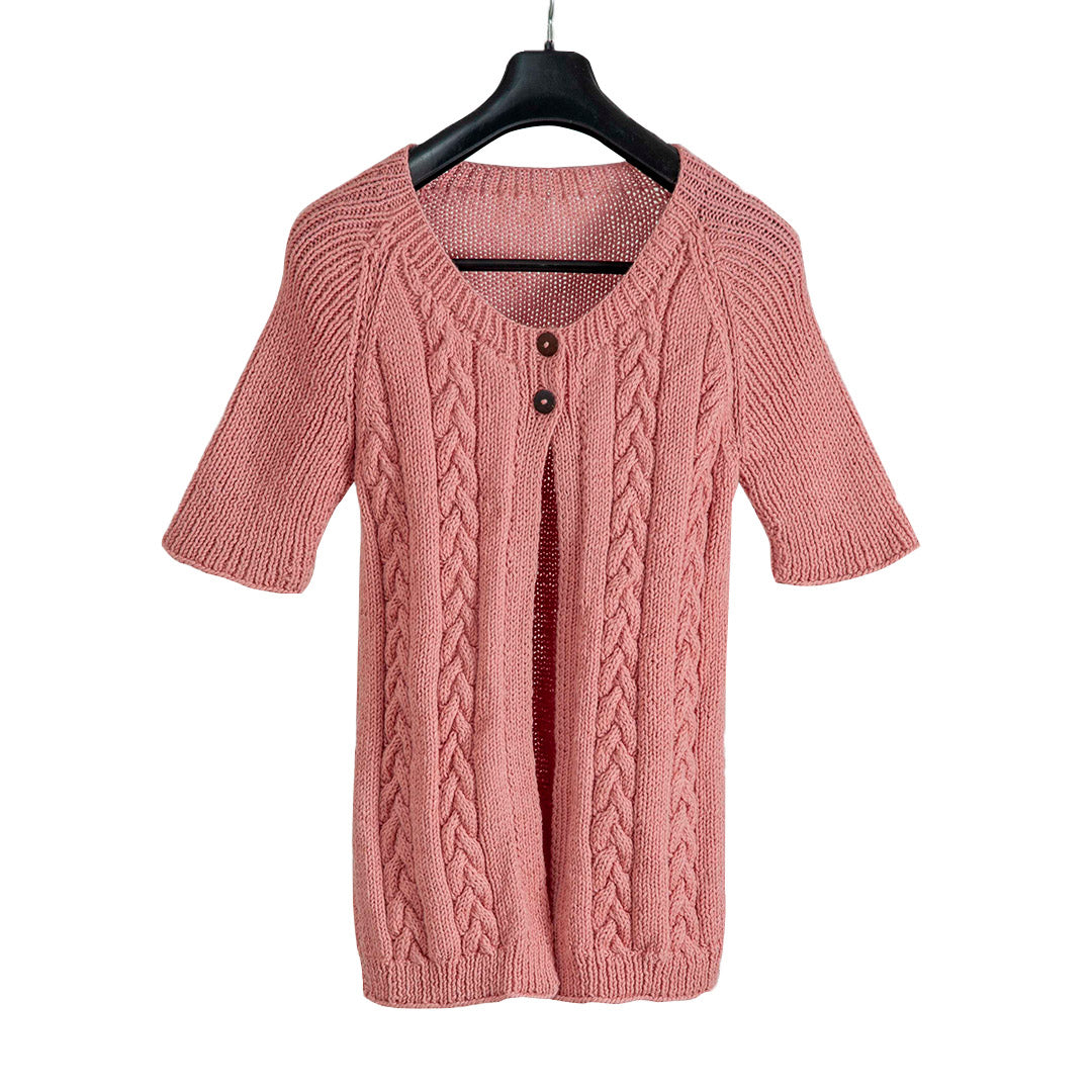 Organic Wool |  Cardigan | Dark Salmon