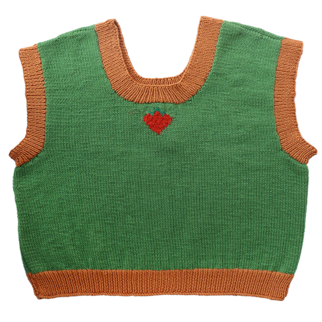 Crop Sweaters | Organic Wool  |  Top Strawberry Design  |