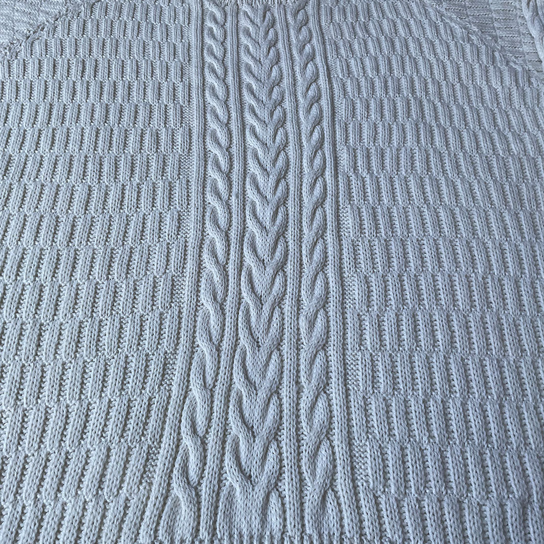 Pullover Round Neck  - Ivory  Color|  For Men  |  100% Organic Wool