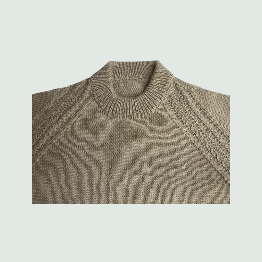 Pullover Round Neck -Beige | For Men | 100% Organic Wool - Mojopanda Organic  Store