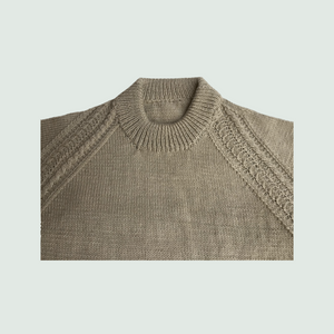 Pullover Round Neck -Beige | For Men | 100% Organic Wool - Mojopanda Organic  Store