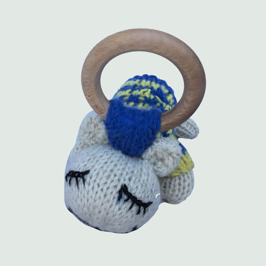 Hippo Ring Rattler I Stuffed/Plush/Soft Toy | 100% Organic | Health-Pro