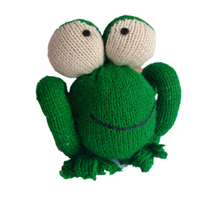 Frog Hand Knitted Stuffed/Plush/Soft Toy | 100% Organic | Health-pro - Mojopanda Organic  Store
