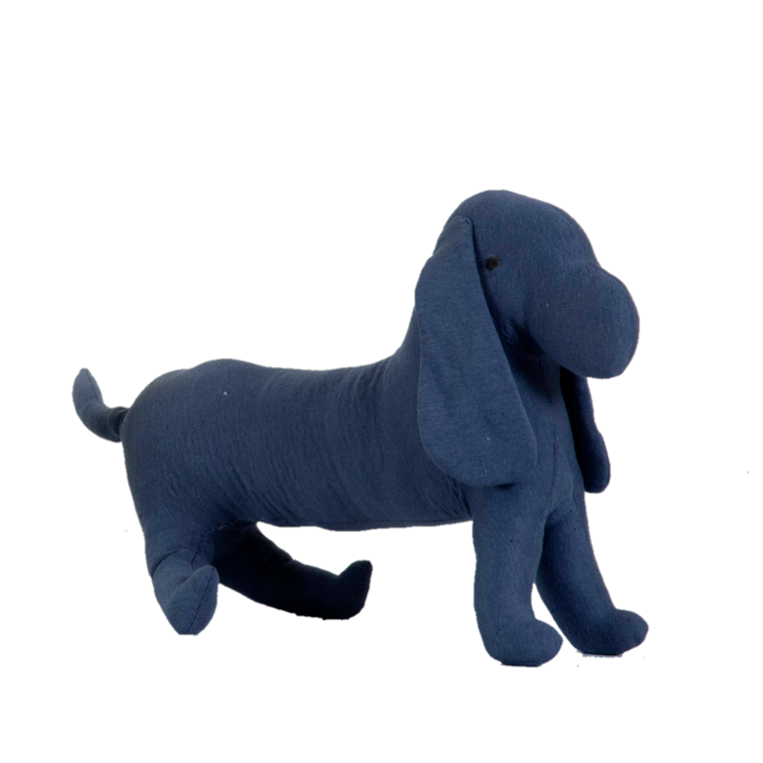 Dog Knitted Dark Blue Stuffed/Plush/Soft Pet Toy | 100% Premium Cotton