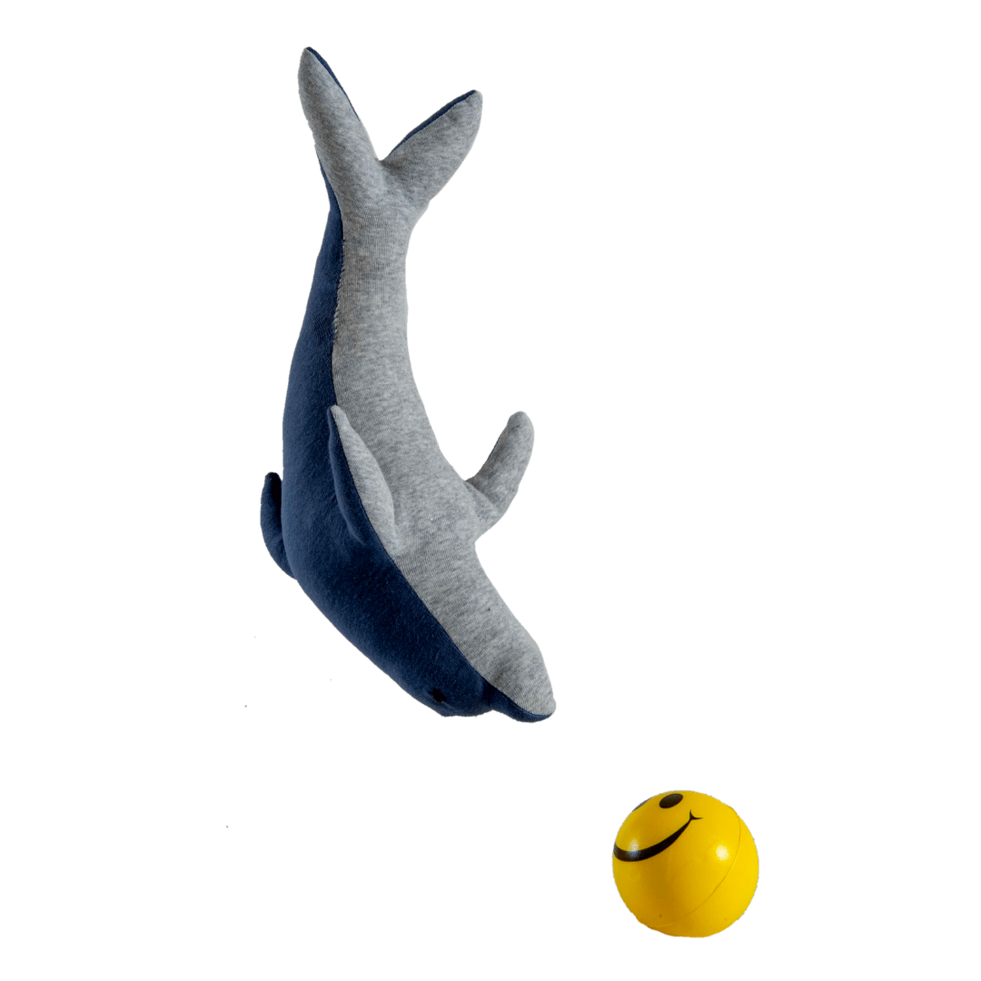 Dolphin Machine Knitted White & Dark Blue Stuffed Baby /Plush/Soft Toy | 100% Premium Cotton