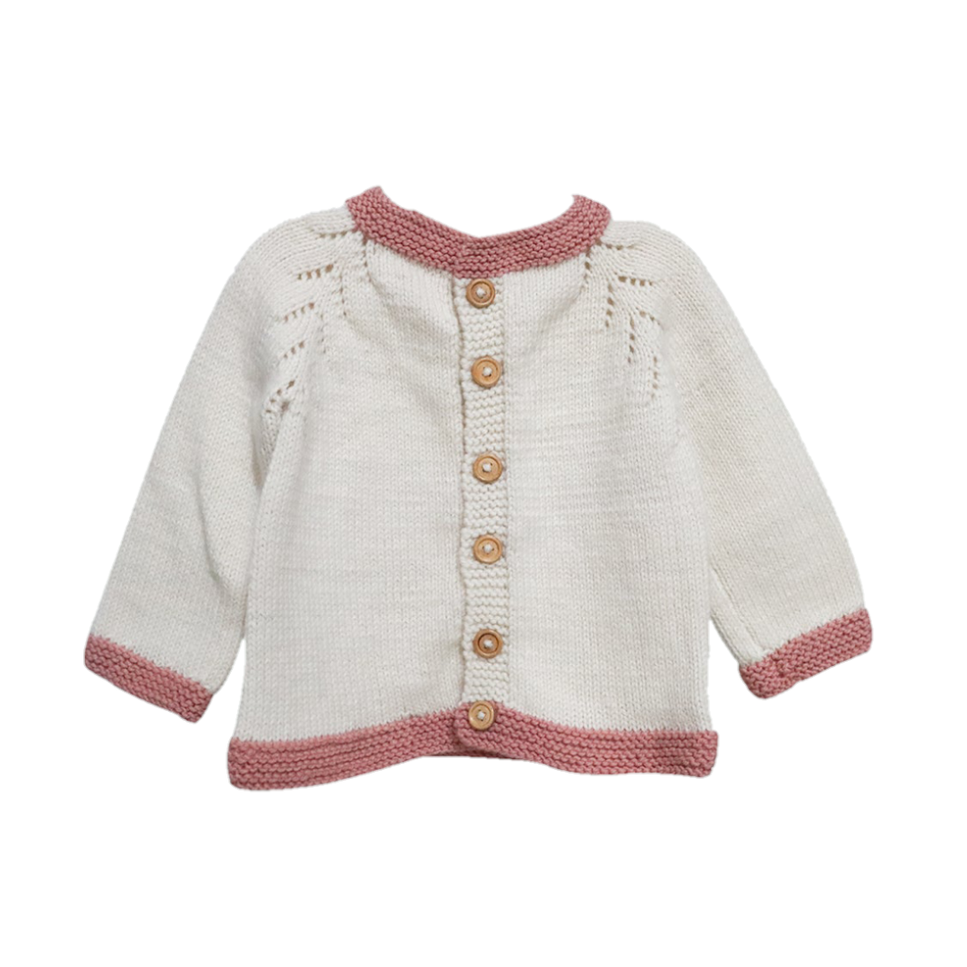 Border Brown Sweater for Baby | 100% Organic Wool