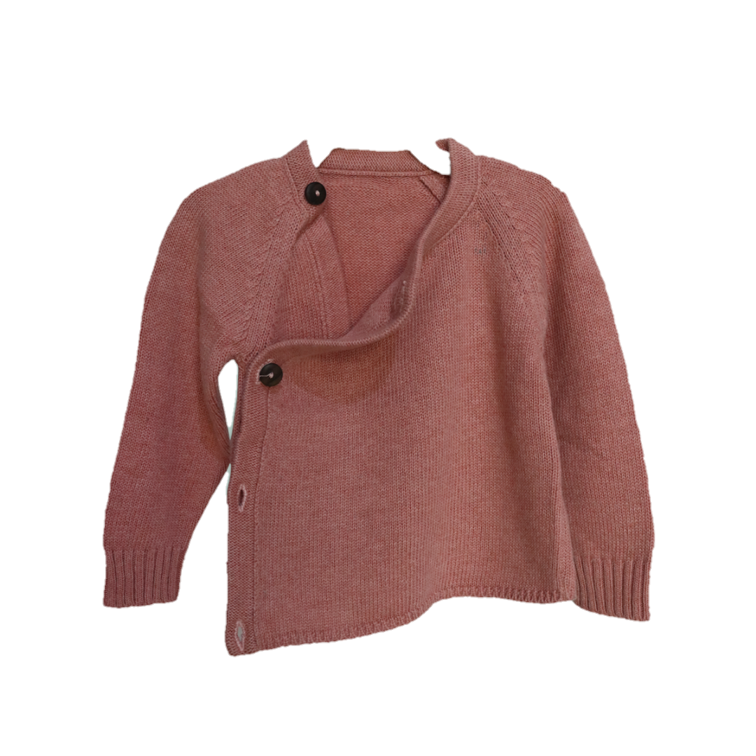 Peach Angrakha Sweater for Baby I 100% Organic Cotton
