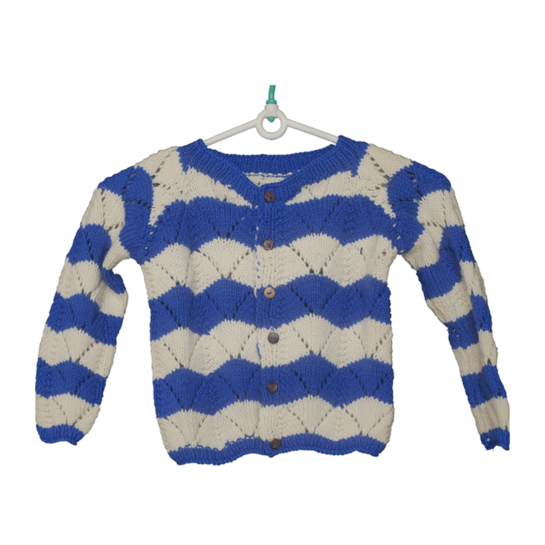 Ocean waves - Woollen Cardigan I 100% Organic wool