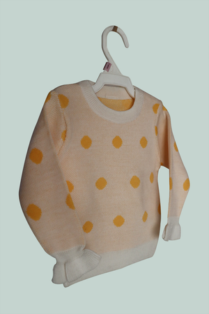 White-Yellow Polka Dot sweater - Front 