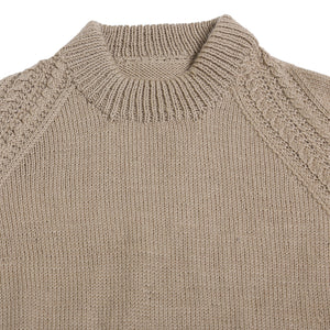 Pullover Round Neck -Beige | For Men | 100% Organic Wool - Mojopanda Organic  Store